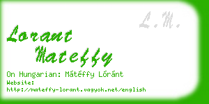 lorant mateffy business card